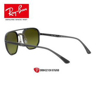 RayBan雷朋太阳镜秋季新品男女款时尚渐变反光偏光墨镜0RB4321CH 876/6O透明深灰镜框绿色反光金渐变偏光镜片 尺寸53