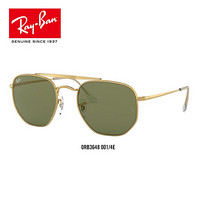 RayBan雷朋2020春季新款太阳镜男女款时尚气质不规则形墨镜0RB3648 001/4E金色镜框翠绿色镜片尺寸54 尺寸54