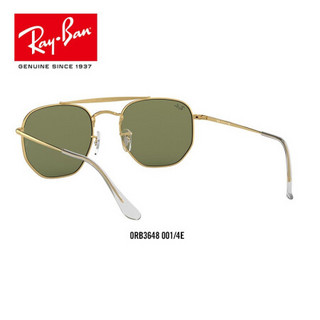 RayBan雷朋2020春季新款太阳镜男女款时尚气质不规则形墨镜0RB3648 001/4E金色镜框翠绿色镜片尺寸54 尺寸54
