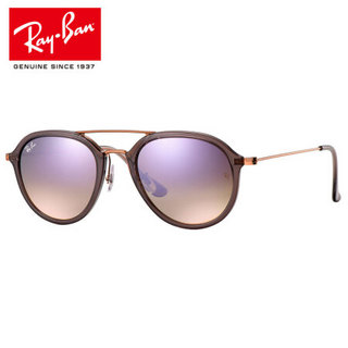 RayBan 雷朋太阳镜男女款全框潮流彩膜渐变反光镜面0RB4253可定制 62377X灰色镜框丁香紫渐变反光镜片 尺寸53