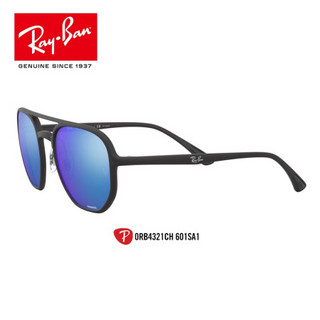 RayBan雷朋太阳镜秋季新品男女款时尚潮流气质偏光开车司机墨镜0RB4321CH 601SA1哑光黑色镜框绿色反光蓝偏光镜片 尺寸53