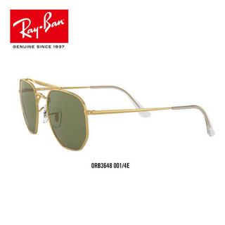 RayBan雷朋2020春季新款太阳镜男女款时尚气质不规则形墨镜0RB3648 001/4E金色镜框翠绿色镜片尺寸54 尺寸54