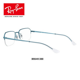 RayBan雷朋2020春季光学镜架男女款气质半框近视镜框0RX6449 3080磨光透明深蓝色镜框尺寸53 尺寸53