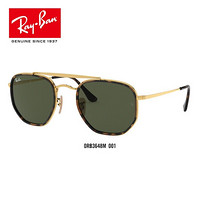 RayBan雷朋夏季新品太阳镜男款时尚潮流方形墨镜0RB3648M可定制 001金色镜框绿色镜片 尺寸52