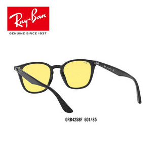 RayBan雷朋太阳镜秋季新品男女款时尚休闲气质墨镜0RB4258F 601/85黑色镜框黄色镜片 尺寸52