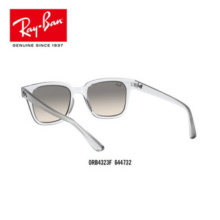 RayBan雷朋太阳镜秋季新品潮流方形渐变墨镜0RB4323F 644732透明镜框渐变灰色镜片 尺寸51