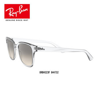 RayBan雷朋太阳镜秋季新品潮流方形渐变墨镜0RB4323F 644732透明镜框渐变灰色镜片 尺寸51