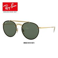 RayBan 雷朋春夏季新款太阳镜男女款复古大方双梁墨镜0RB3614N 914071玳瑁亮金色镜框深绿色镜片 尺寸54