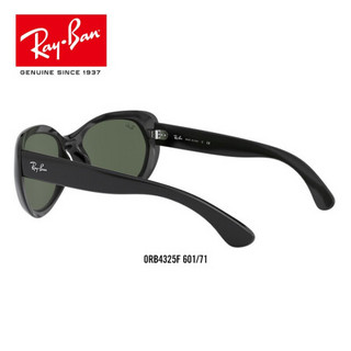 RayBan雷朋太阳镜秋季新品女款时尚休闲气质墨镜0RB4325F 601/71黑色镜框绿色镜片 尺寸59