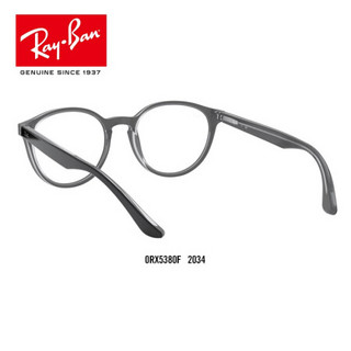 RayBan雷朋光学镜架秋季新品复古潘托斯镜框0RX5380F 2034透明底黑色镜框 尺寸52