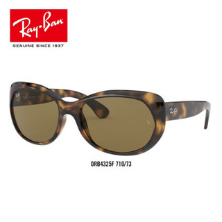 RayBan雷朋太阳镜秋季新品女款时尚休闲气质墨镜0RB4325F 710/73亮玳瑁色镜框棕色镜片 尺寸59