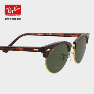 RayBan雷朋2020新品太阳镜半框显脸小时尚潮流炫酷太阳镜0RB3946 玳瑁色镜框绿色 尺寸52