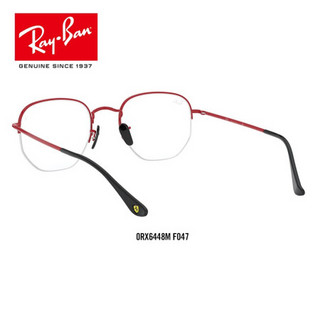 RayBan雷朋2020春季光学镜架男女款时尚半框近视镜框0RX6448M F047红色镜框尺寸53 尺寸53