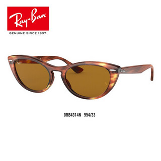 RayBan 雷朋太阳眼镜男女款猫眼潮流舒适0RB4314N 954/33 棕色镜框棕色镜片 尺寸54