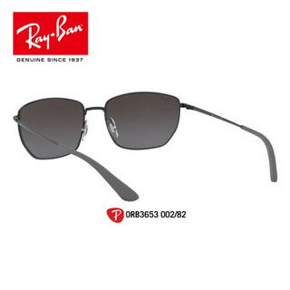 RayBan雷朋太阳镜秋季新品男款时尚帅气方形偏光渐变反光墨镜0RB3653 002/82黑镜框灰色反光渐变银色偏光镜片 尺寸60