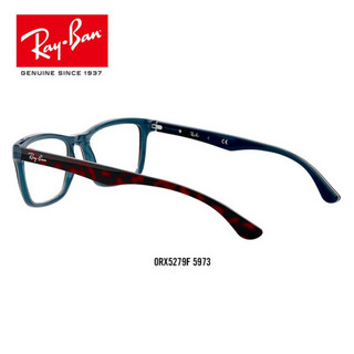 RayBan雷朋2020春季光学镜架男女款时尚方形近视镜框0RX5279F 5973蛋白石蓝底红雪茄色 镜框尺寸55 尺寸55