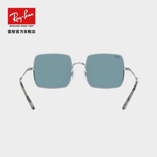 RayBan雷朋2020春季太阳镜女款潮流气质方形墨镜0RB1971 919756银色镜框天蓝色反光蓝色镜片尺寸54 尺寸54