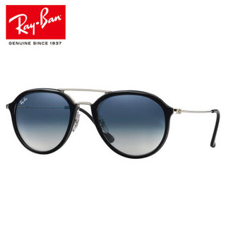 RayBan 雷朋男女款全镜框复古前卫优雅渐变色0RB4253墨镜 62923F黑色镜框浅蓝色渐变镜片 尺寸53