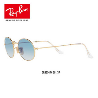 RayBan雷朋太阳镜男女款金属圆形渐变镜片时尚潮流墨镜0RB3547N 001/3F金色镜框浅蓝色渐变镜片 尺寸54