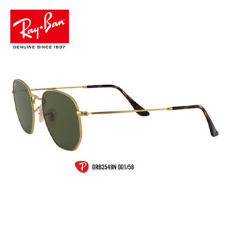 RayBan雷朋2020春季新款太阳镜男女款时尚街头气质不规则偏光墨镜0RB3548N 001/58金色镜框绿色偏光镜片尺寸51 尺寸51