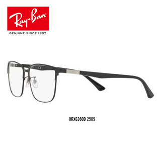 Ray-Ban 雷朋 RayBan雷朋光学镜架男女款方形金属半框简约舒适近视镜框0RX6380D 2509 黑色镜框 尺寸58