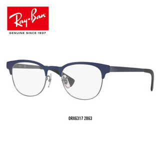 RayBan雷朋光学镜架男女款合金半框潮流简约舒适近视镜框0RX6317 2863蓝色框 尺寸49