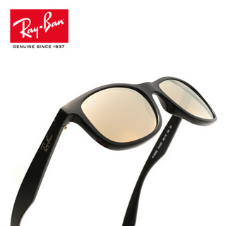 RayBan雷朋儿童太阳眼镜男女孩舒适潮酷彩膜反光镜0RJ9062S 70132Y_黑色镜框古铜色反光镜片 尺寸48