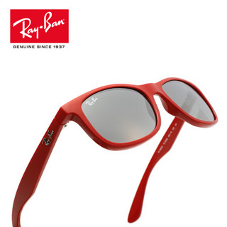 RayBan雷朋儿童太阳眼镜男女孩舒适潮酷彩膜反光镜0RJ9062S 70156G红色镜框灰色反光镜片 尺寸48