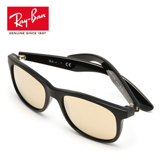 RayBan雷朋儿童太阳眼镜男女孩舒适潮酷彩膜反光镜0RJ9062S 70132Y_黑色镜框古铜色反光镜片 尺寸48