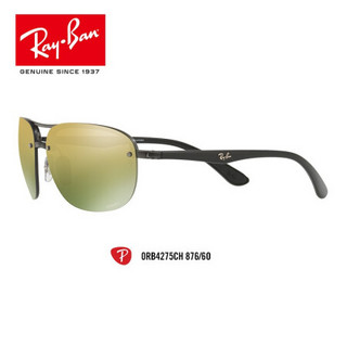 RayBan雷朋太阳眼镜男女时尚偏光康目色开车驾驶司机镜0RB4275CH 876/6O黑色框偏光绿色康目色镜片 尺寸63