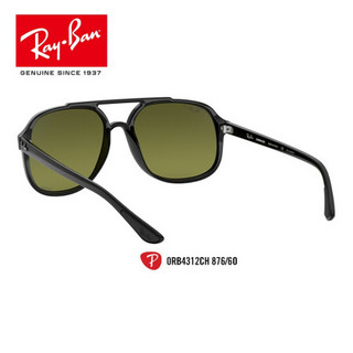 RayBan雷朋太阳镜男款渐变反光偏光开车司机镜0RB4312CH可定制 876/6O黑框偏光金色渐变绿色反光镜片 尺寸57