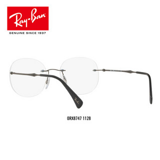 RayBan 雷朋2018新款光学镜架架男女近视镜框0RX8747 1128枪色镜框 尺寸50