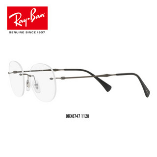 RayBan 雷朋2018新款光学镜架架男女近视镜框0RX8747 1128枪色镜框 尺寸50