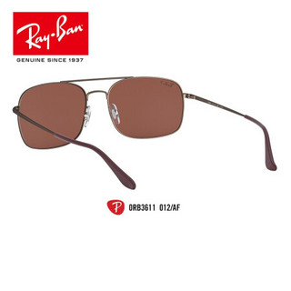 RayBan雷朋夏季新品太阳镜男款潮流前卫舒适偏光墨镜0RB3611可定制 012/AF哑光棕色镜框紫色偏光镜片 尺寸60