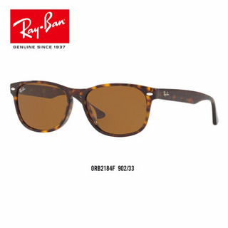 RayBan雷朋太阳眼镜男女款轻质舒适方形时尚简约潮流墨镜0RB2184F 902/33玳瑁色镜框棕色镜片 尺寸57