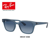 RayBan雷朋太阳镜秋季新品潮流方形渐变墨镜0RB4323F 6448Q8透明深蓝镜框天蓝色渐变蓝色镜片 尺寸51