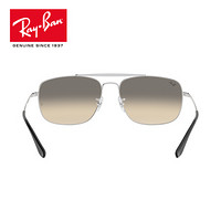 RayBan雷朋太阳镜男款方形双梁渐变镜片潮流墨镜0RB3560 可定制 003_32银色镜框灰色渐变镜片 尺寸58