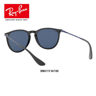 RayBan雷朋太阳镜秋季新品女款气质墨镜0RB4171F 647180黑底金属紫色镜框深蓝镜片 尺寸54