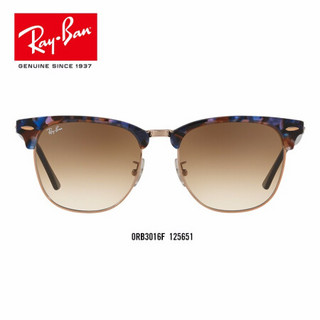 RayBan 雷朋太阳眼镜男款半框渐变镜片时尚潮流0RB3016F可定制 125651棕色斑点蓝色镜框渐变棕色镜片 尺寸55