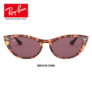 RayBan雷朋太阳眼镜男女款时尚猫眼形潮流舒适墨镜0RB4314N 1249U0红玳瑁色镜框紫罗兰镜片  尺寸54