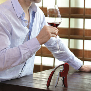 百润 Bairun 2060红酒开瓶器家用起子葡萄酒创意多功能套装开酒启瓶按压式神器（红色款）