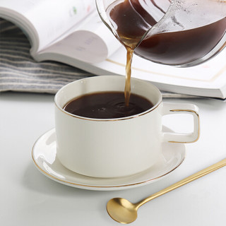 Beisesi 贝瑟斯 欧式奢华咖啡杯套装 简约下午茶杯 拿铁杯陶瓷杯子带勺 创意拉花咖啡杯碟