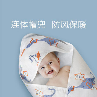 babycare包被婴儿初生春秋夏季薄款新生儿宝宝襁褓巾棉纱布抱被-四层90*90cm潘塔克小象