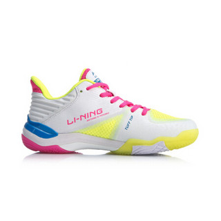 LI-NING 李宁 羽毛球系列 女士羽毛球鞋 AYAQ004-4 标准白/芡光亮绿 37