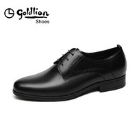 金利来（goldlion）男鞋时尚系带英伦皮鞋男士雕花商务正装鞋182010935ADB-黑色-38码