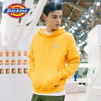 Dickies 情侣款袖口logo徽章连帽卫衣 卫衣男 连帽 情侣卫衣DK007062 黄色 S