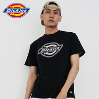 Dickies 20春夏字母logo圆领印花短袖T恤 学生男式潮牌休闲上衣短袖短Tee t恤男DK007578 黑色 S