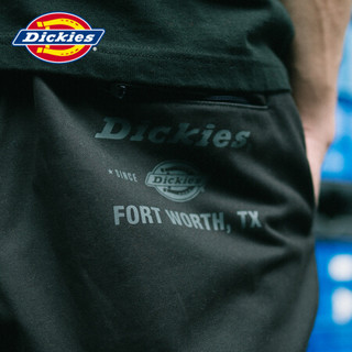 Dickies 可调节腰带休闲裤 男式橡筋腰侧边褶皱休闲长裤子DK006902 黑色 30