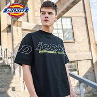 Dickies SS20春夏商品印花情侣短袖T恤 男女同款T恤棉舒适休闲上衣T恤DK007560 黑色 XS