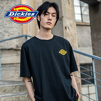 Dickies 20春夏LOGO印花男士学生潮牌短袖T恤 男圆领T恤上衣男短袖 T恤男DK007322 黑色 S